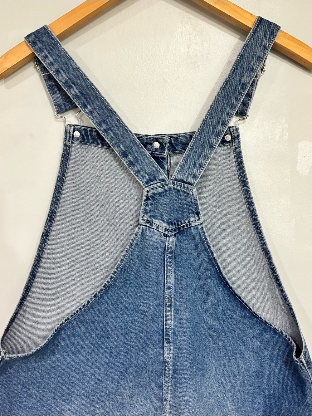 Classic Blue Denim Button-Front Overall Jumper Dress - Picture 6 of 11